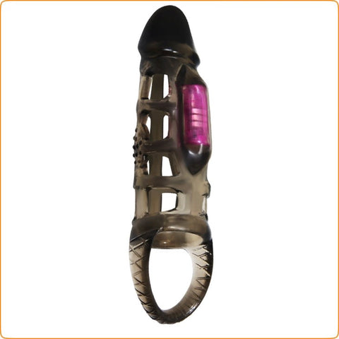 BDStyle Vibration Crystal Penis Sleeve with Textured Vibrating Design - Pumps, Extenders and Sleeves