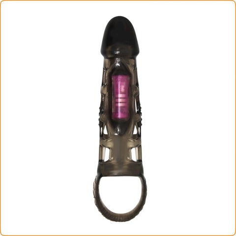 BDStyle Vibration Crystal Penis Sleeve with Textured Vibrating Design - Pumps, Extenders and Sleeves