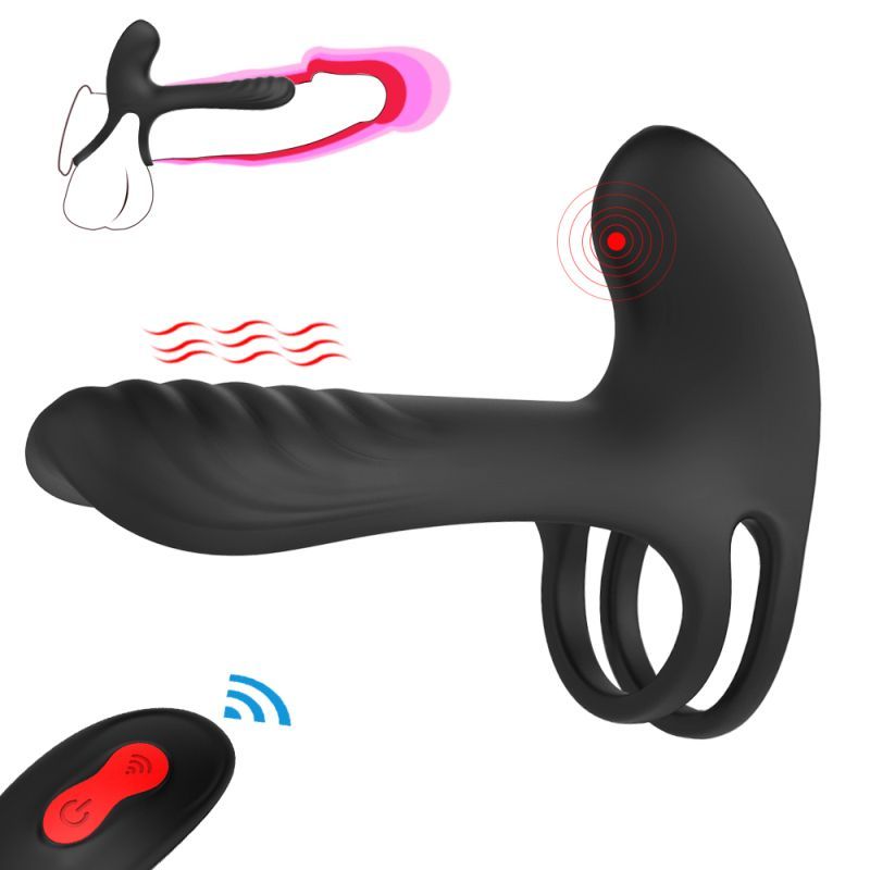 S-Hande Frank Remote Control Vibrating Penis Shaft - Black - Sex Toys For Couples
