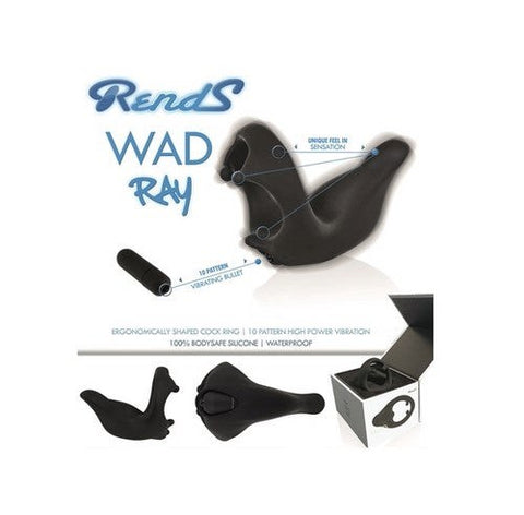 Rends Wad Ray 10 Function Vibrating Cock Ring with Perineum Stimulator - Vibrating Cock Rings