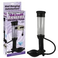Pipedream Waterproof Wall Bangers Vibrating Penis Pump with Hands Free Base - Pumps, Extenders and Sleeves