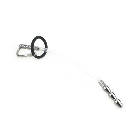 BDStyle Wee Ribbed Metal & Silicone Flexible Penis Plug Dual Material Design - Penis Plugs