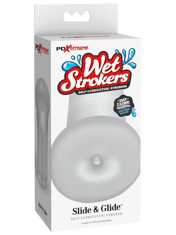 Pipedream Wet Strokers Slide and Glide Male Masturbator Self Lubricating - Masturbators and Strokers