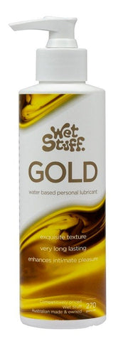 Gel Works Wet Stuff Gold Lubricant Pump Top Long Lasting Formula - Water Based Lubes