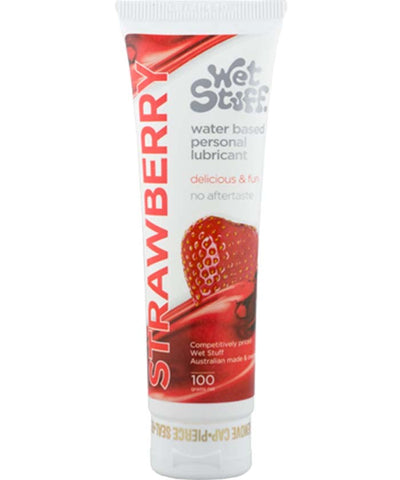 Wet Stuff Strawberry Lubricant Body Safe Water Based Edible Formula - Water Based Lubes