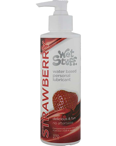 Wet Stuff Strawberry Lubricant Body Safe Water Based Edible Formula - Water Based Lubes