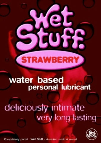 Wet Stuff Strawberry Lubricant Body Safe Water Based Edible Formula - Water Based Lubes