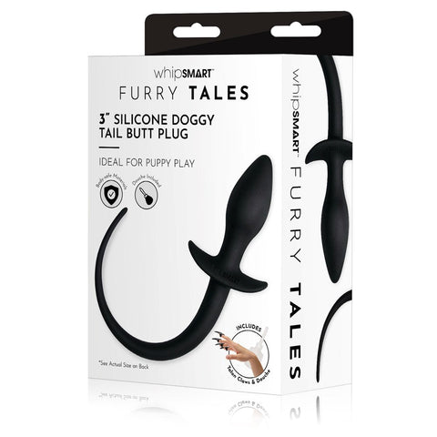 WhipSmart Furry Tales 3 Inch Doggy Tail Butt Plug for Pet Play and Roleplay - Butt Plugs
