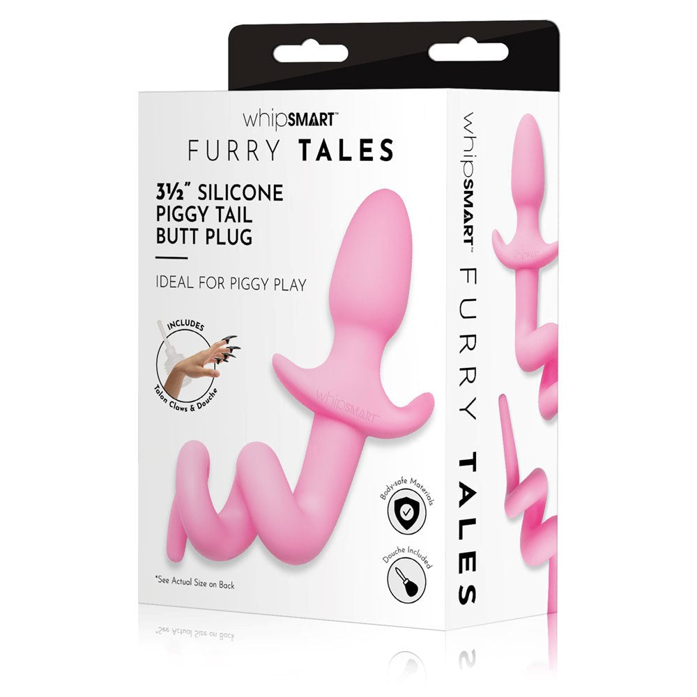 WhipSmart 3.5 Inch Piggy Tail Furry Butt Plug - - Butt Plugs