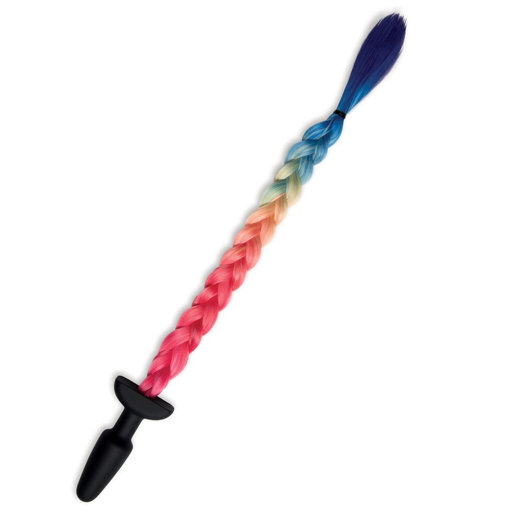 WhipSmart Furry Tales Silicone Rainbow Tail Butt Plug - - Butt Plugs