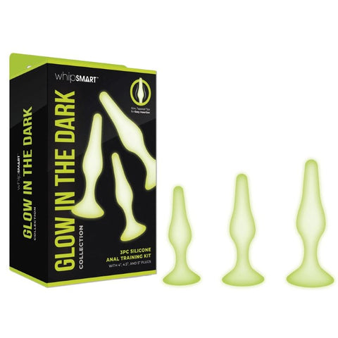 Xgen Products WhipSmart Glow In Dark 3pc Anal Training Kit Progressive Sizing - Butt Plugs