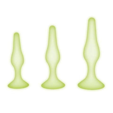 Xgen Products WhipSmart Glow In Dark 3pc Anal Training Kit Progressive Sizing - Butt Plugs