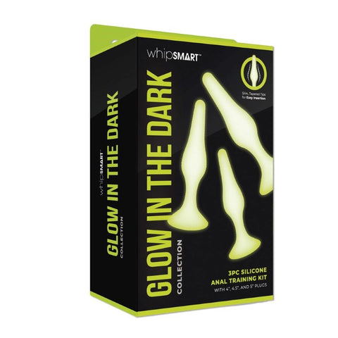 Xgen Products WhipSmart Glow In Dark 3pc Anal Training Kit Progressive Sizing - Butt Plugs