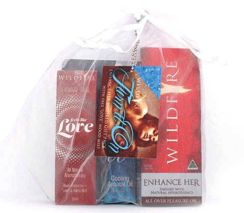 Wildfire Turn it On Enhance Her Gift Pack Arousal Oils and Mood Mist - Delay and Excite Sprays