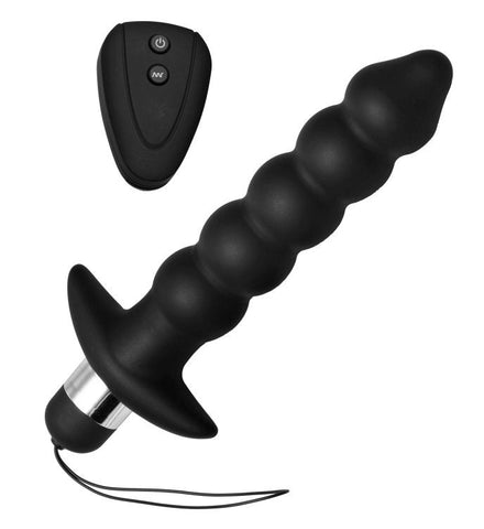 Wireless Black Vibrating Anal Beads With Remote - Anal Vibrators