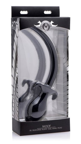 XR Brands Woof XL Silicone Puppy Tail Butt Plug for Pet Play - Butt Plugs