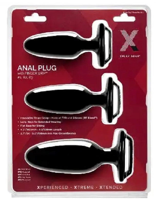 Xplay Anal Plug with Finger Grip Kit Best Value Adult Toy - - Anal Dildos