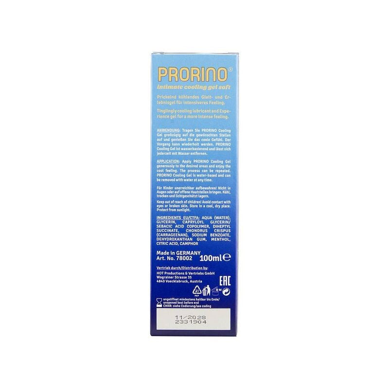 Hot Ero PRORINO Water Soluble Cooling Gel Soft 100ml - Default Title - Water Based Lubes