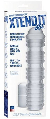 Doc Johnson Xtend It Ribbed Frost Penis Extender Kit - Pumps, Extenders and Sleeves