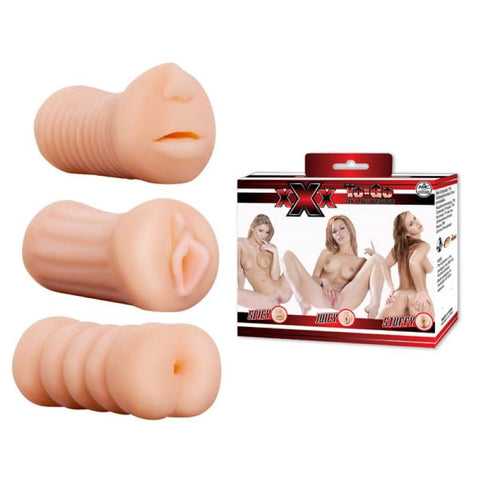 Excellent Powers Compact Pleasure Trio XXX To Go Stroker Set Portable Design - Masturbators and Strokers