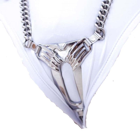 BDStyle Y Covert Palms Female Chastity Device Stainless Steel - Male Chastity