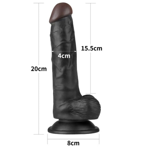 Lovetoy 7.5 Inches Easy Strap On Dildo Set Black with Adjustable Harness - Strap On Sextoys