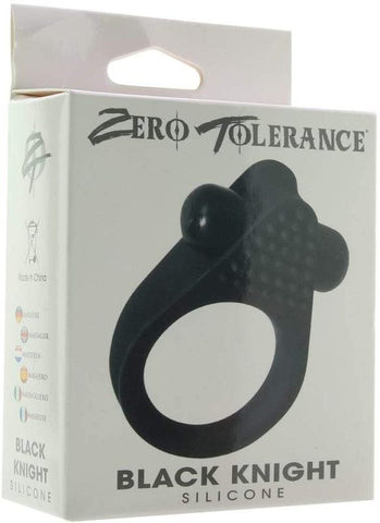 Evolved Zero Tolerance Black Knight Vibrating Cock Ring with Pleasure Nubs - Vibrating Cock Rings