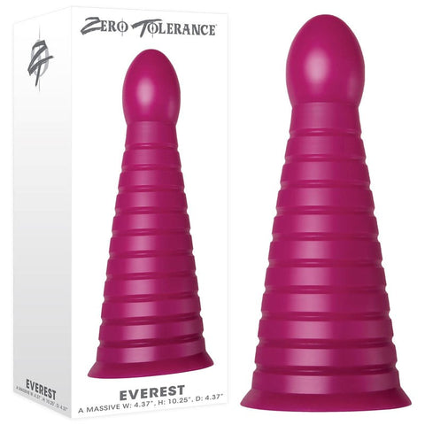 Zero Tolerance Everest Giant Butt Plug Burgundy 26cm Ring Grooved Shaft - Butt Plugs