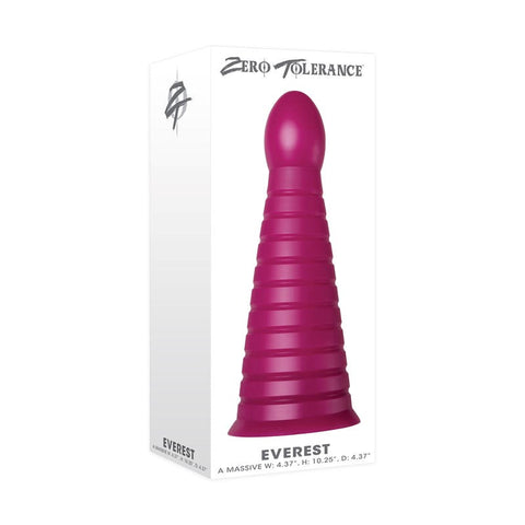 Zero Tolerance Everest Giant Butt Plug Burgundy 26cm Ring Grooved Shaft - Butt Plugs