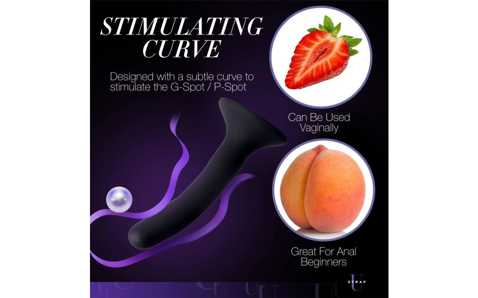 XR Brands Strap-U Black Silicone Strap-On Dildo Small - - Non-Realistic Dildos