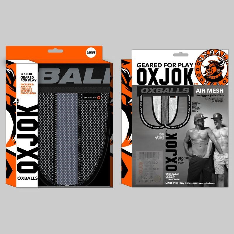 OxBalls Airmesh Swagger Sexy Mens Jockstrap Tar Black with Cock Ring - Jocks and G-Strings