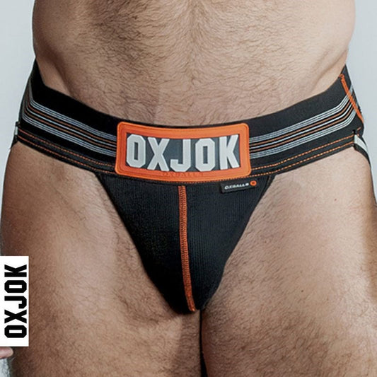 OxBalls Slingjock Upthrust Slider Strap Jock Black Iron with Dynamic Pouch - - Jocks and G-Strings