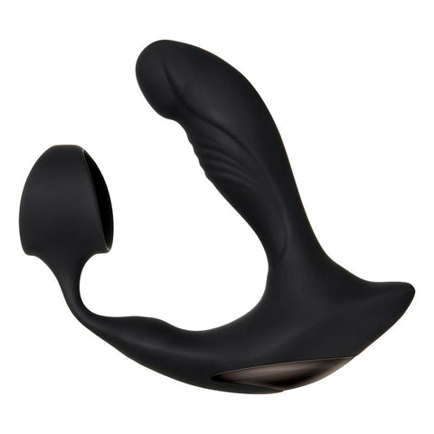 Zero Tolerance Strapped & Tapped Prostate Vibrator Black with Cock Ring - Butt Plugs