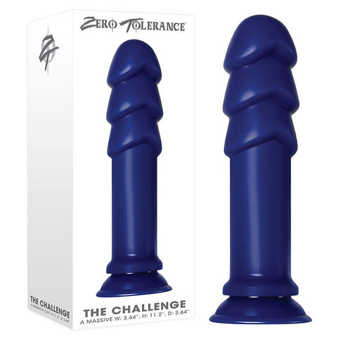 Zero Tolerance The Challenge Giant Butt Plug Blue with Triple Stacked Heads - Butt Plugs