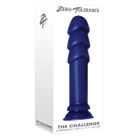 Zero Tolerance The Challenge Giant Butt Plug Blue with Triple Stacked Heads - Butt Plugs