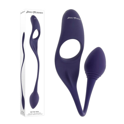 Zero Tolerance Tip To Tail Vibrating Plug & Cock Ring - Vibrating Cock Rings