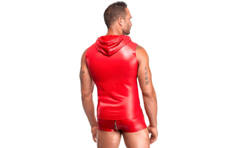 Noir Handmade Red Ignite Male Hooded Vest - Mens Briefs And Boxers