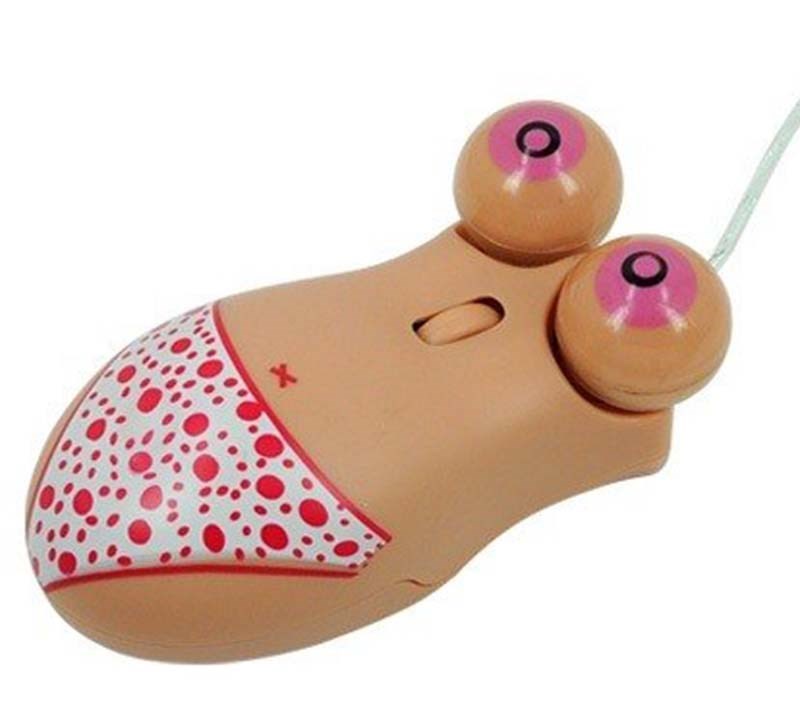Hua Novelties 3D Boobie Mouse Novelty Computer Mouse with Breast Click Buttons - - Bachelorette and Bucks