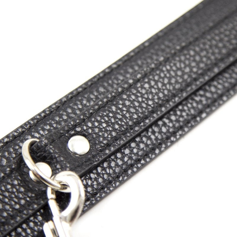 BDStyle 3D Kink Faux Leather Pet Collar with Removable Chain Leash - Collars and Leads