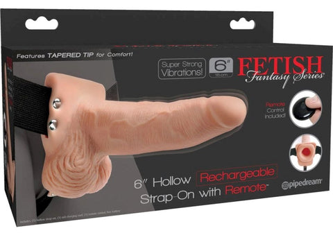Pipedream Products Fetish Fantasy 6 inch Rechargeable Hollow Strap On Sex Toy - Strap On Sextoys