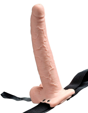 Pipedream Products Fetish Fantasy 9 inch Vibrating Hollow Strap On with Balls - Realistic Dildos