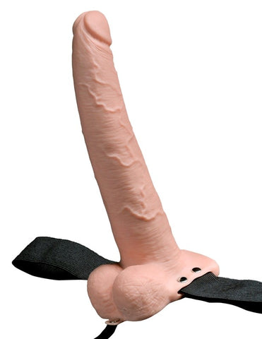 Pipedream Products Fetish Fantasy 9 inch Vibrating Hollow Strap On with Balls - Realistic Dildos