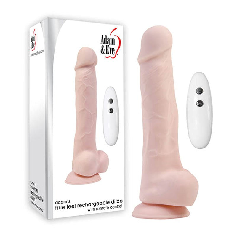Adam & Eve Adams True Feel Rechargeable Dildo Realistic Design - - Realistic Dildos