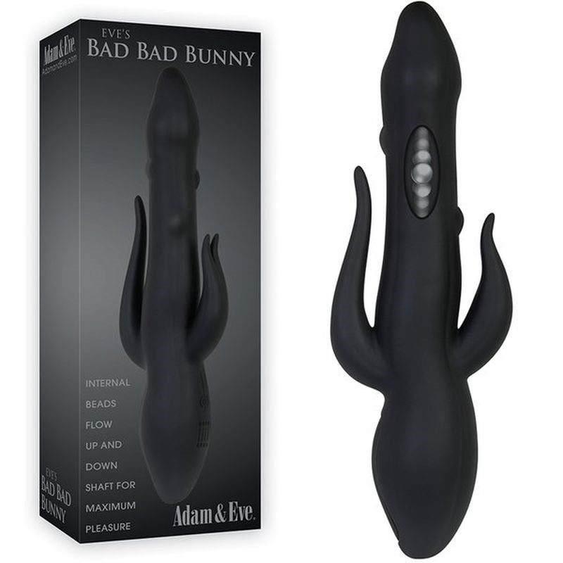 Adam & Eve Eves Bad Bad Bunny Black Triple Stimulation Rabbit Vibrator - - Rabbit Vibrators