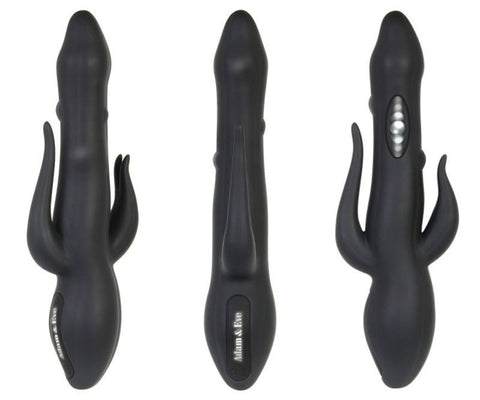 Adam & Eve Eves Bad Bad Bunny Black Triple Stimulation Rabbit Vibrator - Rabbit Vibrators