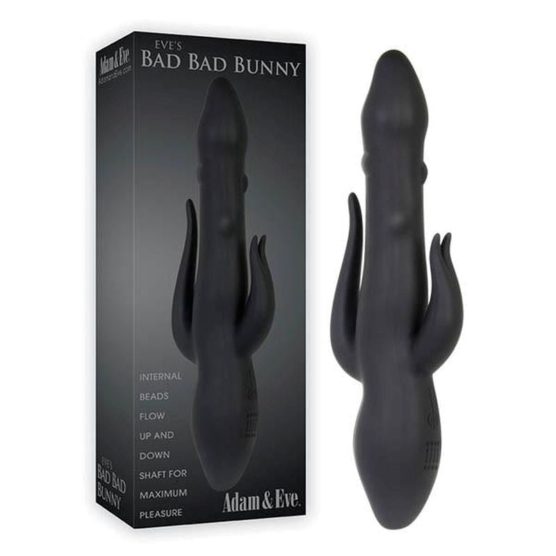 Adam & Eve Eves Bad Bad Bunny Black Triple Stimulation Rabbit Vibrator - - Rabbit Vibrators
