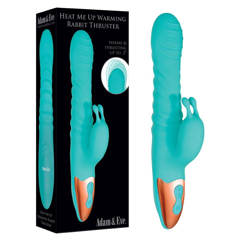 Adam & Eve Rechargeable Dual Stimulating Rabbit Thruster with Heating - - Rabbit Vibrators