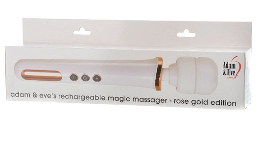 Adam & Eve Rechargeable Magic Massager Rose Gold Wand Vibrator - - Personal Massagers
