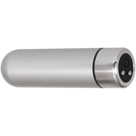 Adam & Eve Rechargeable Silver Metal Bullet Powerful Clitoral - Bullet Vibrators