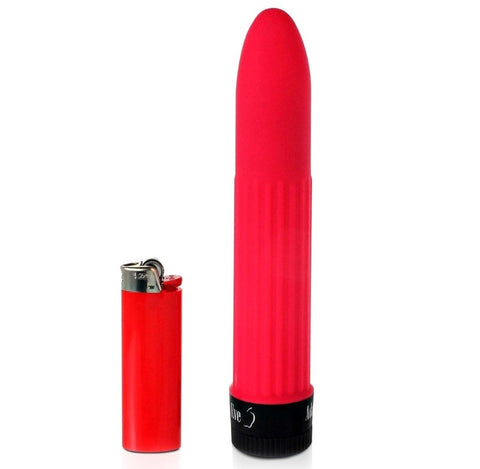 Adam & Eve Red Velvet Lover Ribbed G Spot Vibrator - Mini & Slim Vibrators